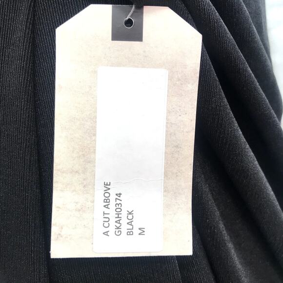 Katie May A Cut Above Gown M Asymmetric Mesh Cutout One Shoulder High Slit NWT - Picture 6 of 13